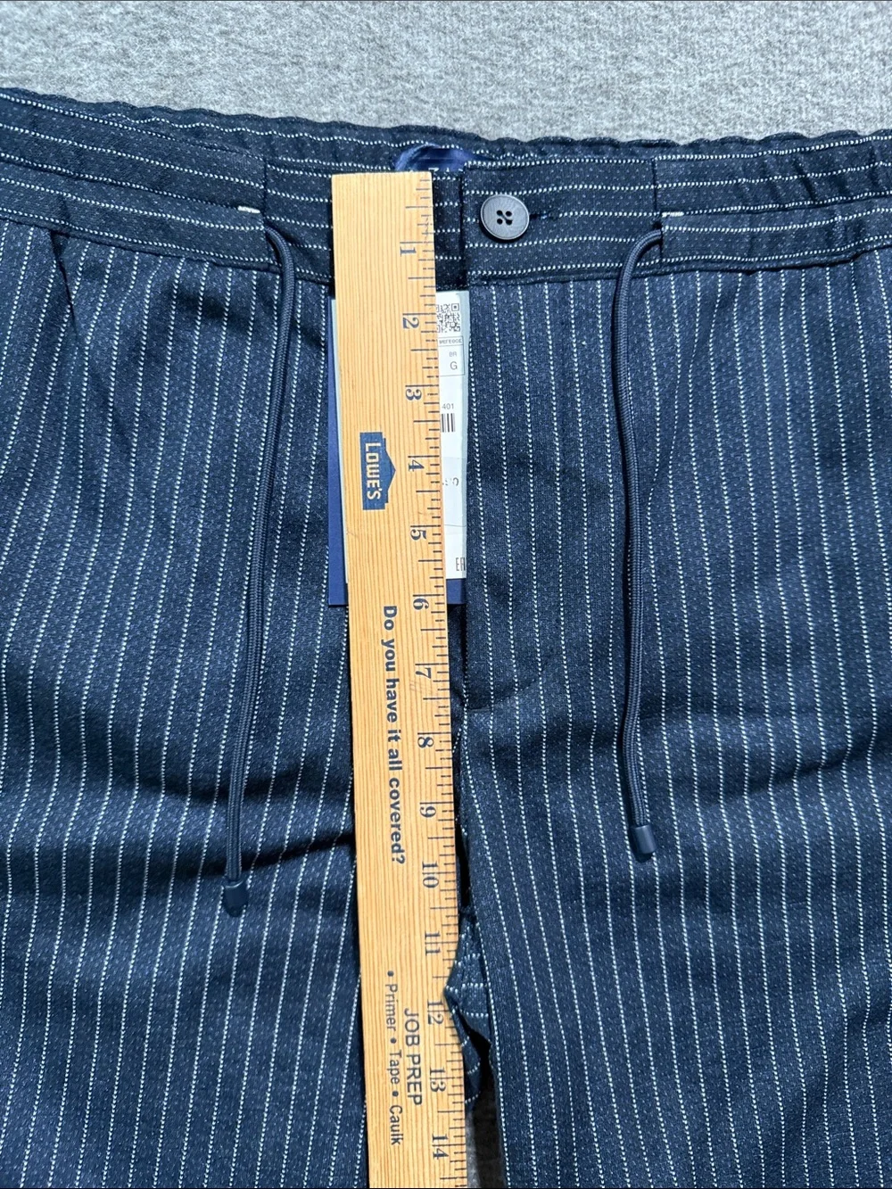 Zara Man‎ Mens Navy Blue Pinstripe Drawstring Shorts Size L Summer Casual NWT